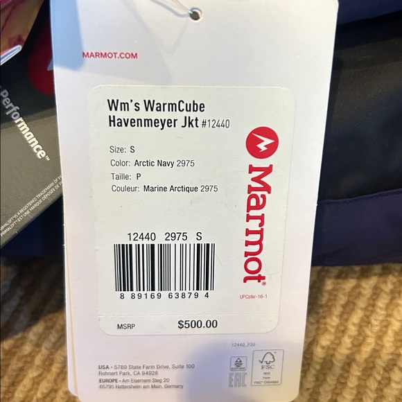 NWT Marmot warmcube havenmeyer arctic jacket coat in navy size small $500 - Picture 7 of 13